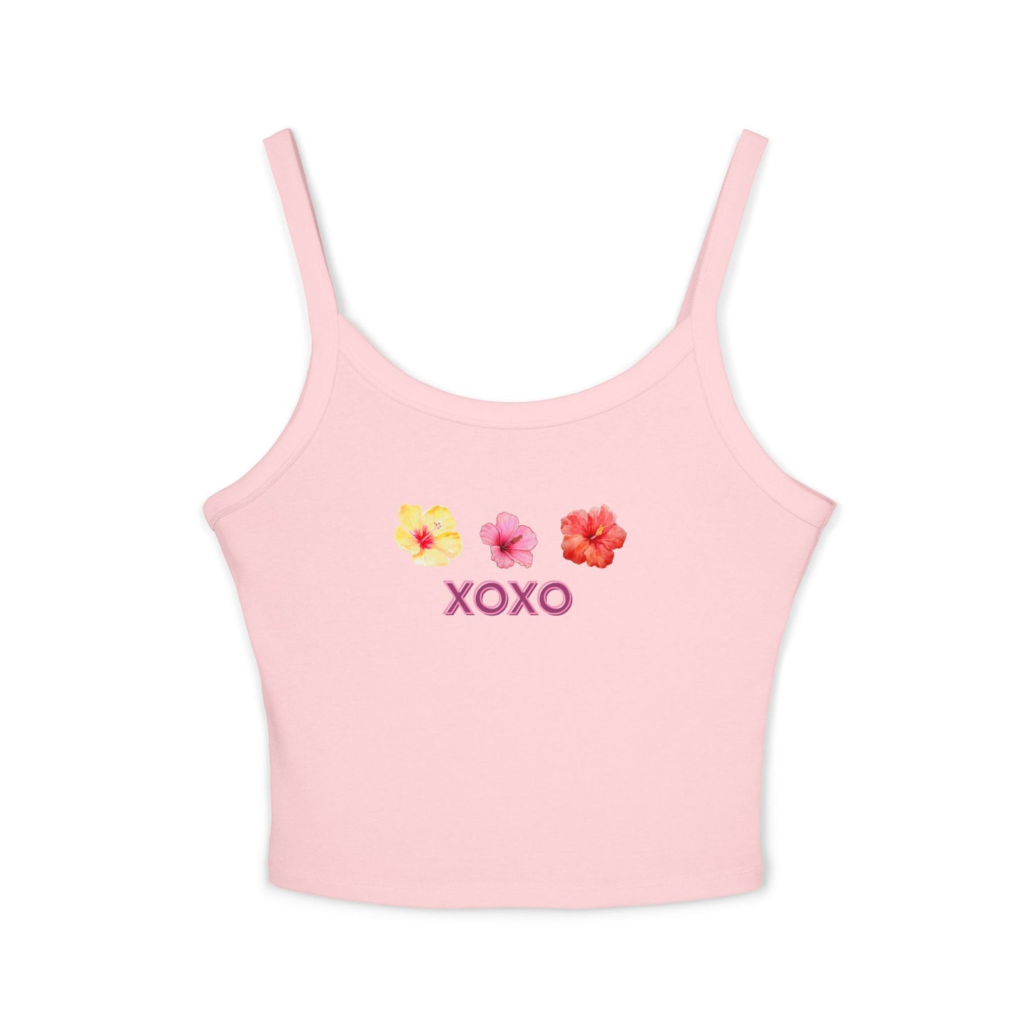 Hibiscus XOXO Women's Spaghetti Strap Tank Top
