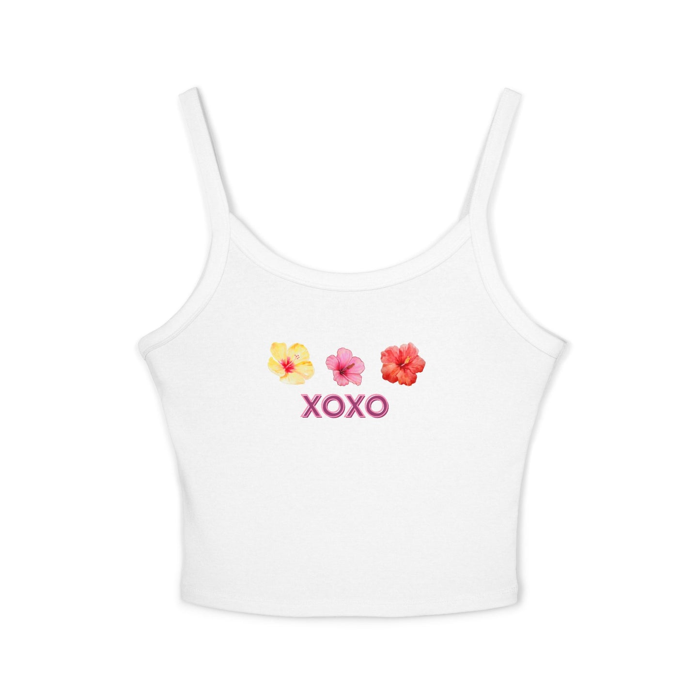 Hibiscus XOXO Women's Spaghetti Strap Tank Top