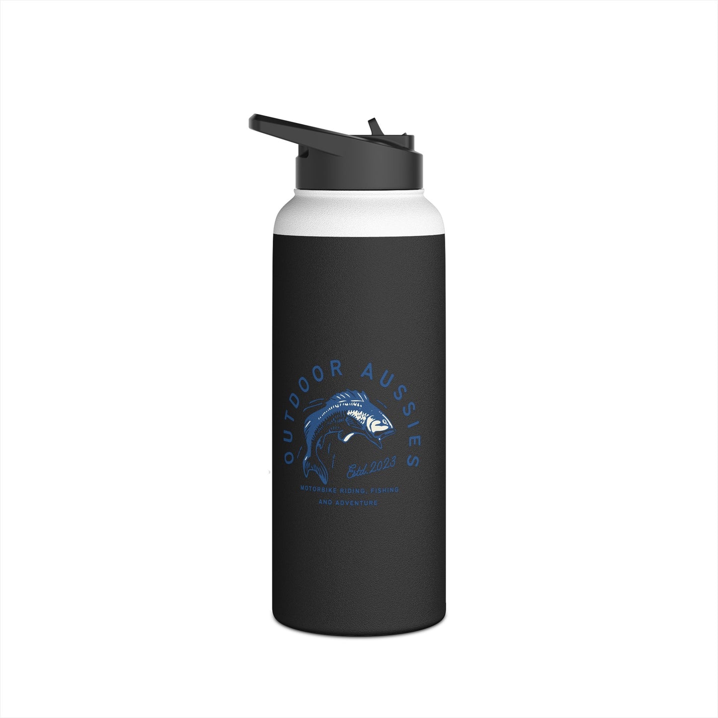 Outdoor Aussies Barra Stainless Steel Water Bottle, Standard Lid