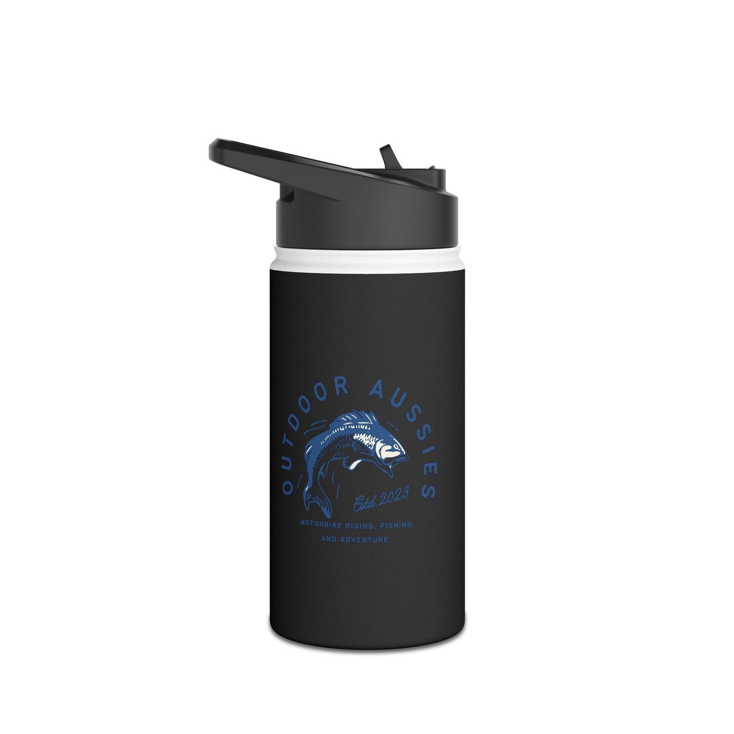 Outdoor Aussies Barra Stainless Steel Water Bottle, Standard Lid