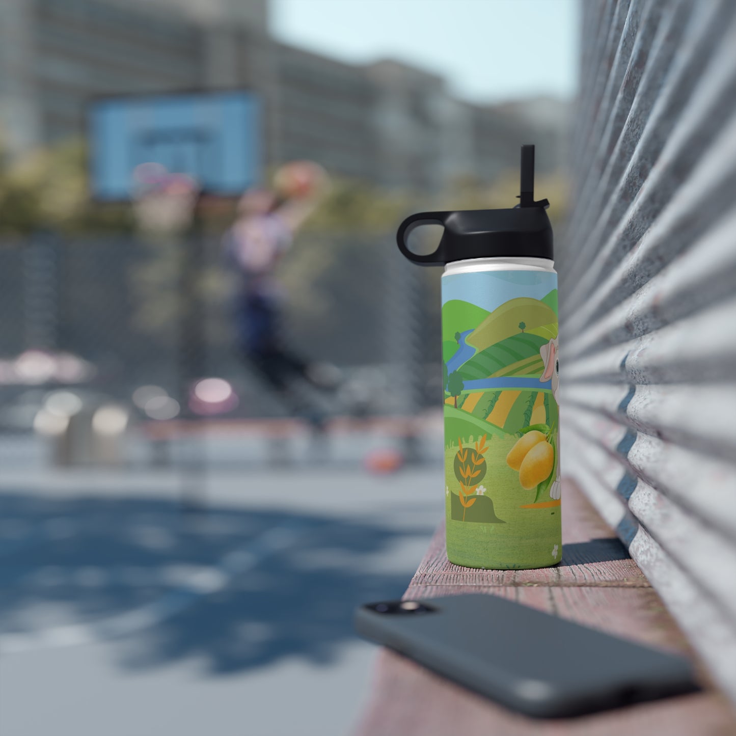 Sandy Cove's Delicious Mangoes Puppy Stainless Steel Water Bottle, Standard Lid