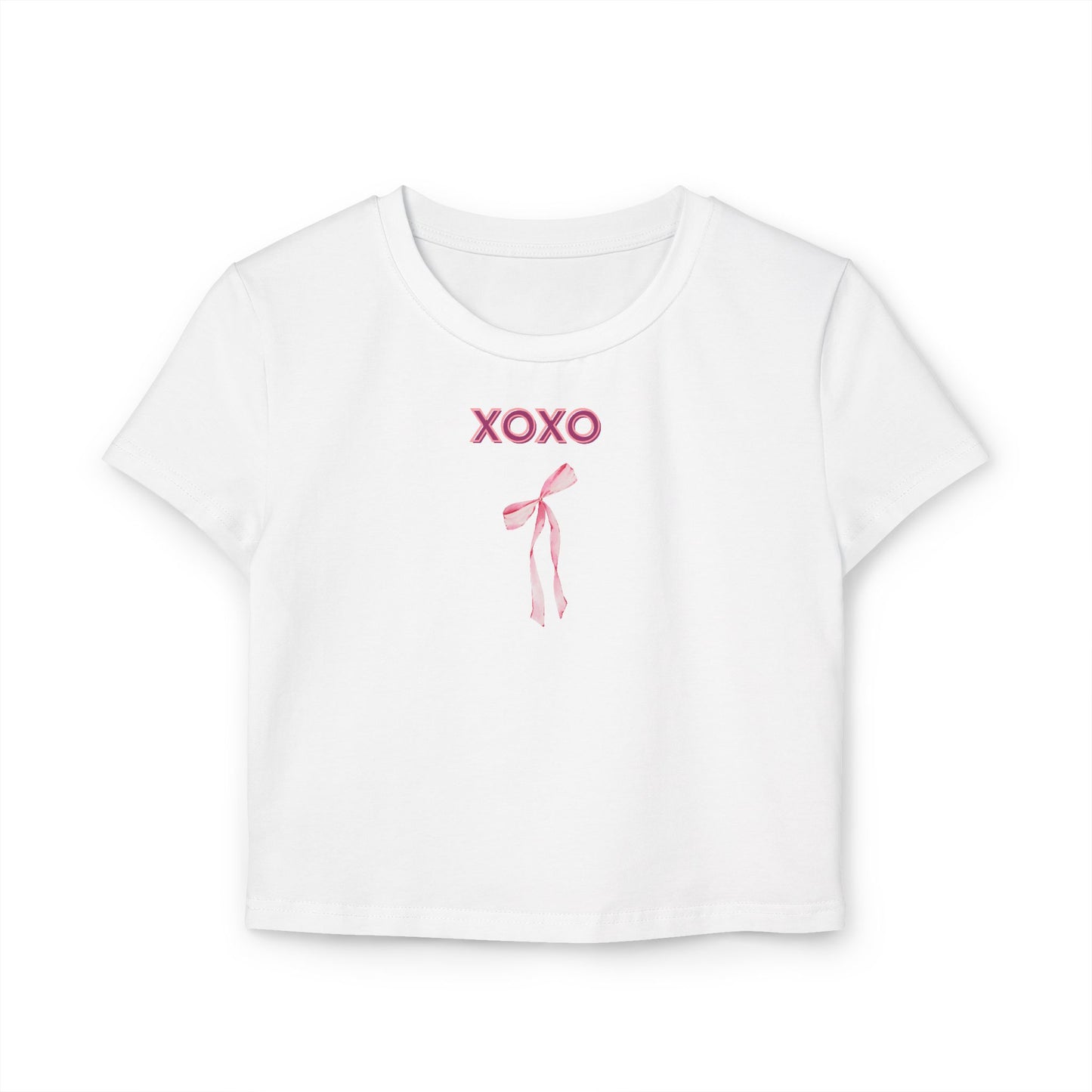 XOXO Bow Women's Baby Tee