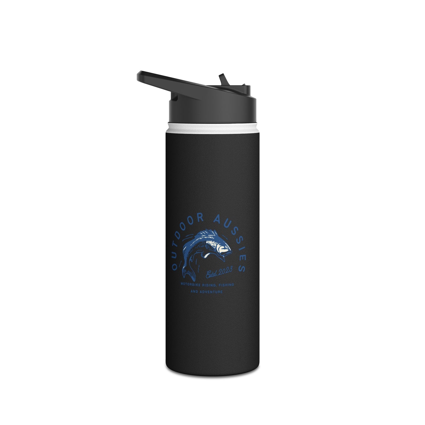 Outdoor Aussies Barra Stainless Steel Water Bottle, Standard Lid