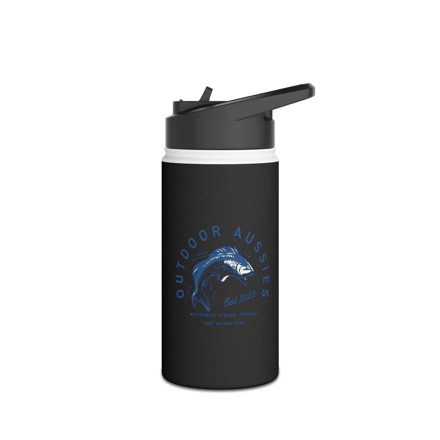 Outdoor Aussies Barra Stainless Steel Water Bottle, Standard Lid