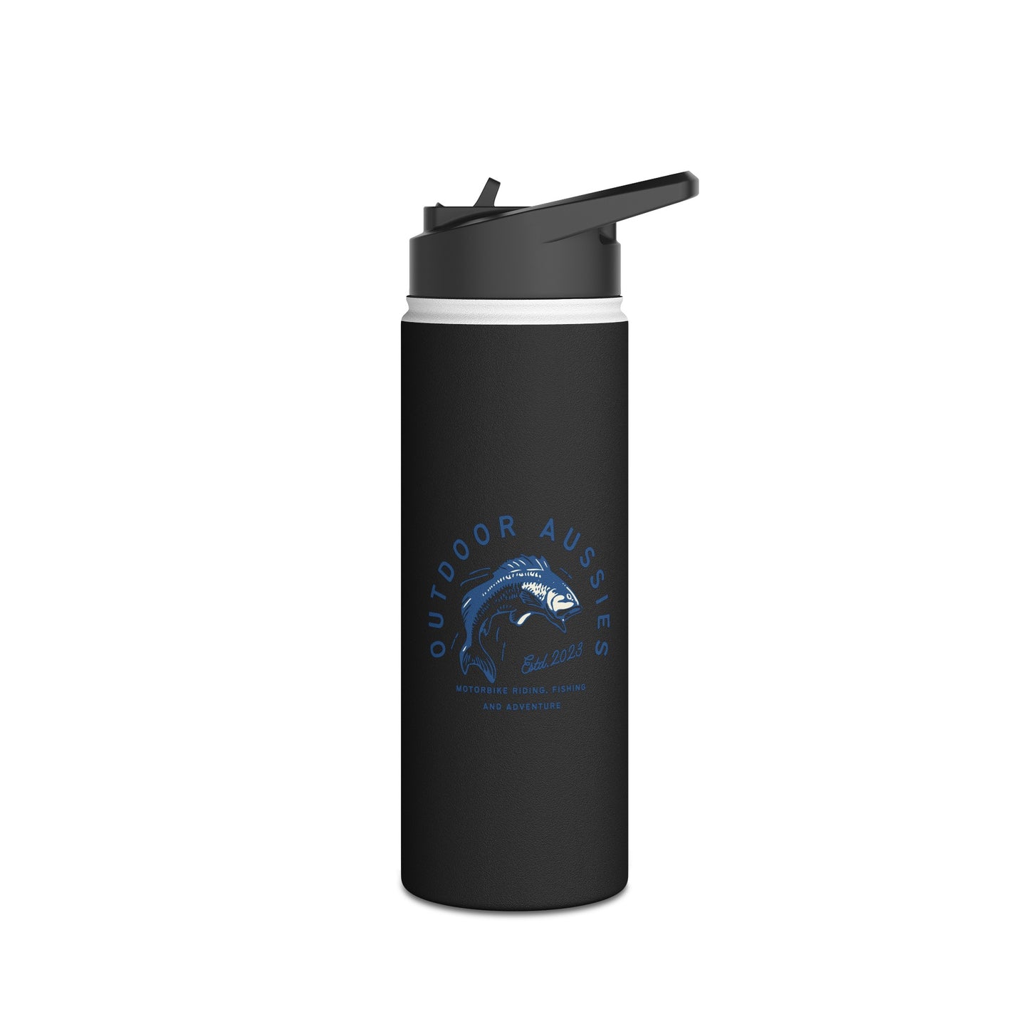 Outdoor Aussies Barra Stainless Steel Water Bottle, Standard Lid