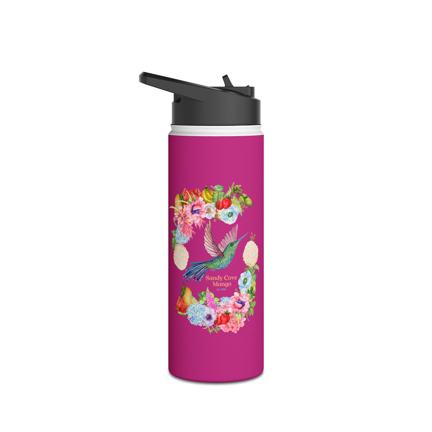 Sandy Cove Mango Birds and Blossoms Stainless Steel Water Bottle, Standard Lid