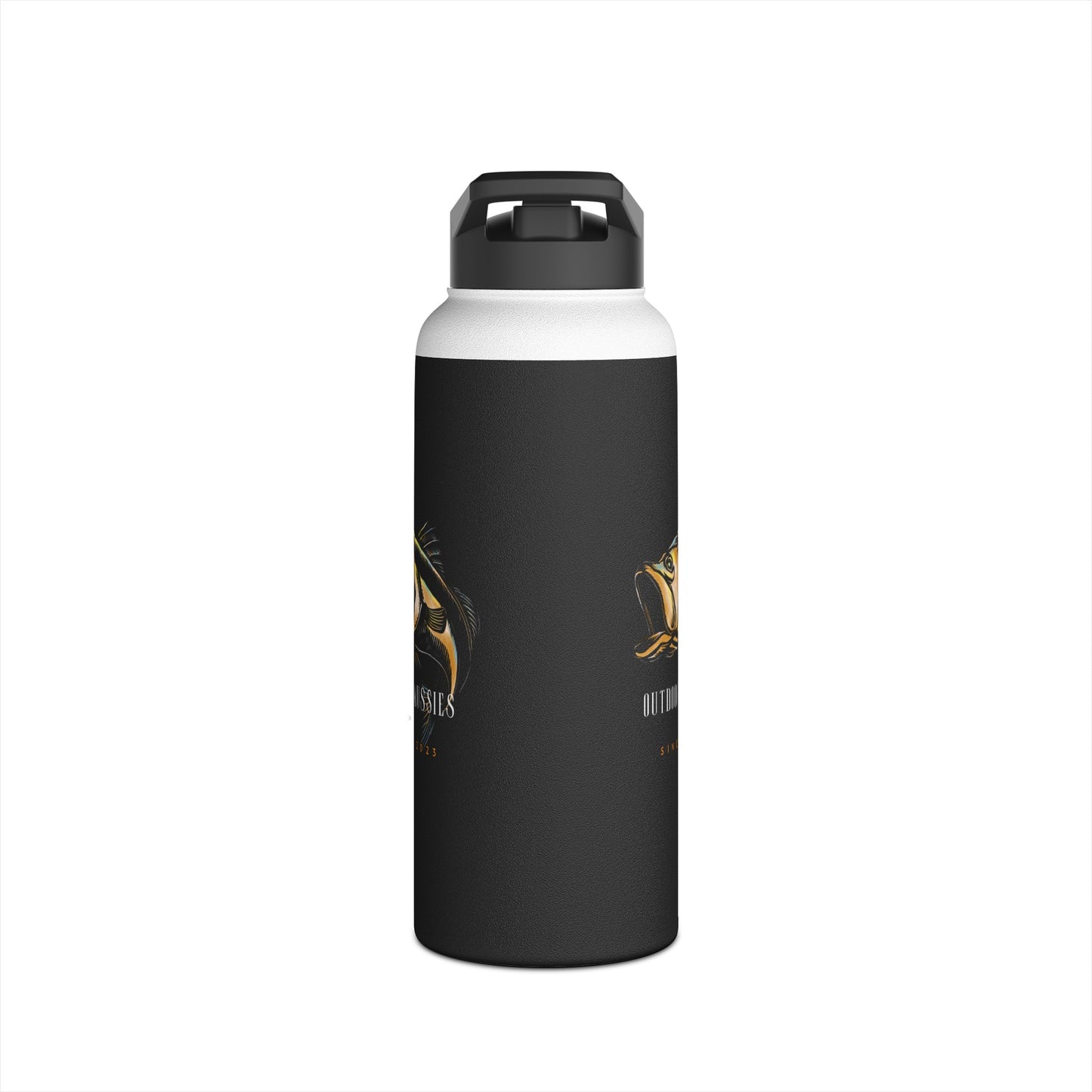 Outdoor Aussies Fishing Stainless Steel Water Bottle, Standard Lid