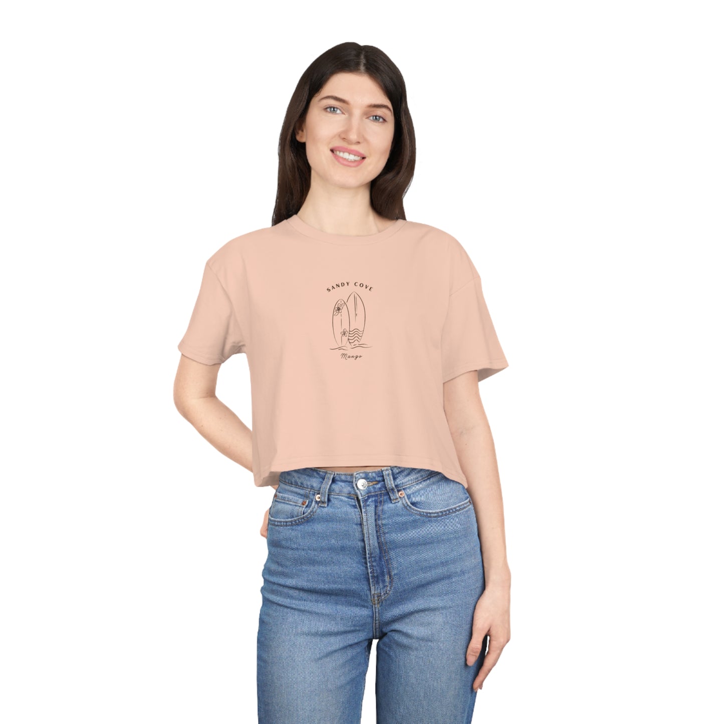 Sandy Cove Mango Women's Crop Tee