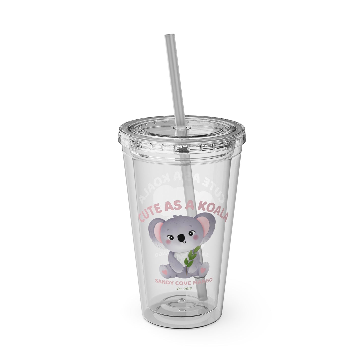 Sandy Cove Mango Cute as a Koala Sunsplash Tumbler with Straw, 16oz