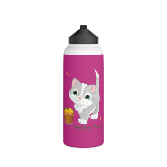 Sandy Cove's Delicious Mangoes Kitten Stainless Steel Water Bottle, Standard Lid