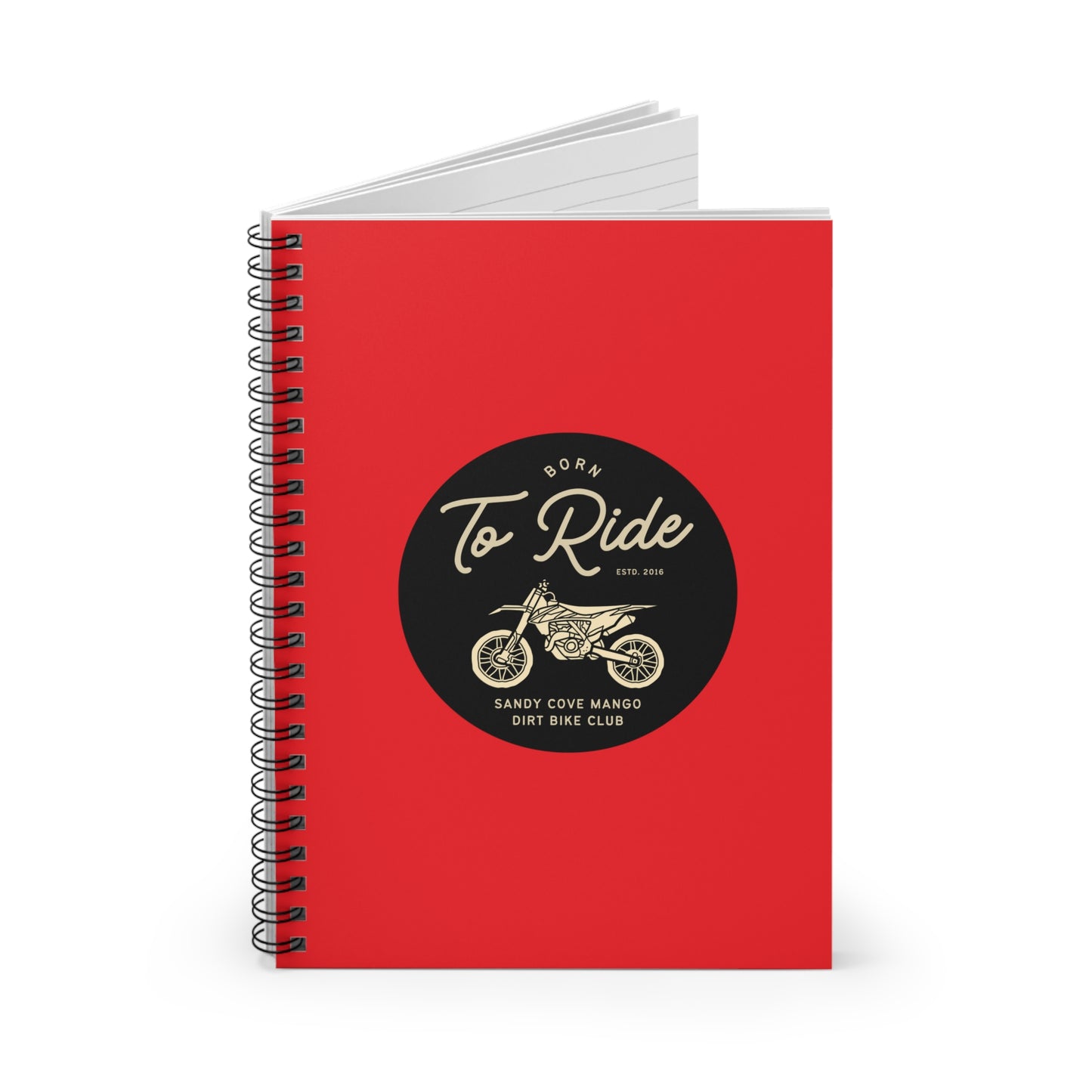 Sandy Cove Mango Born to Ride Dirt Bike Spiral Notebook - Ruled Line (Printed in USA)