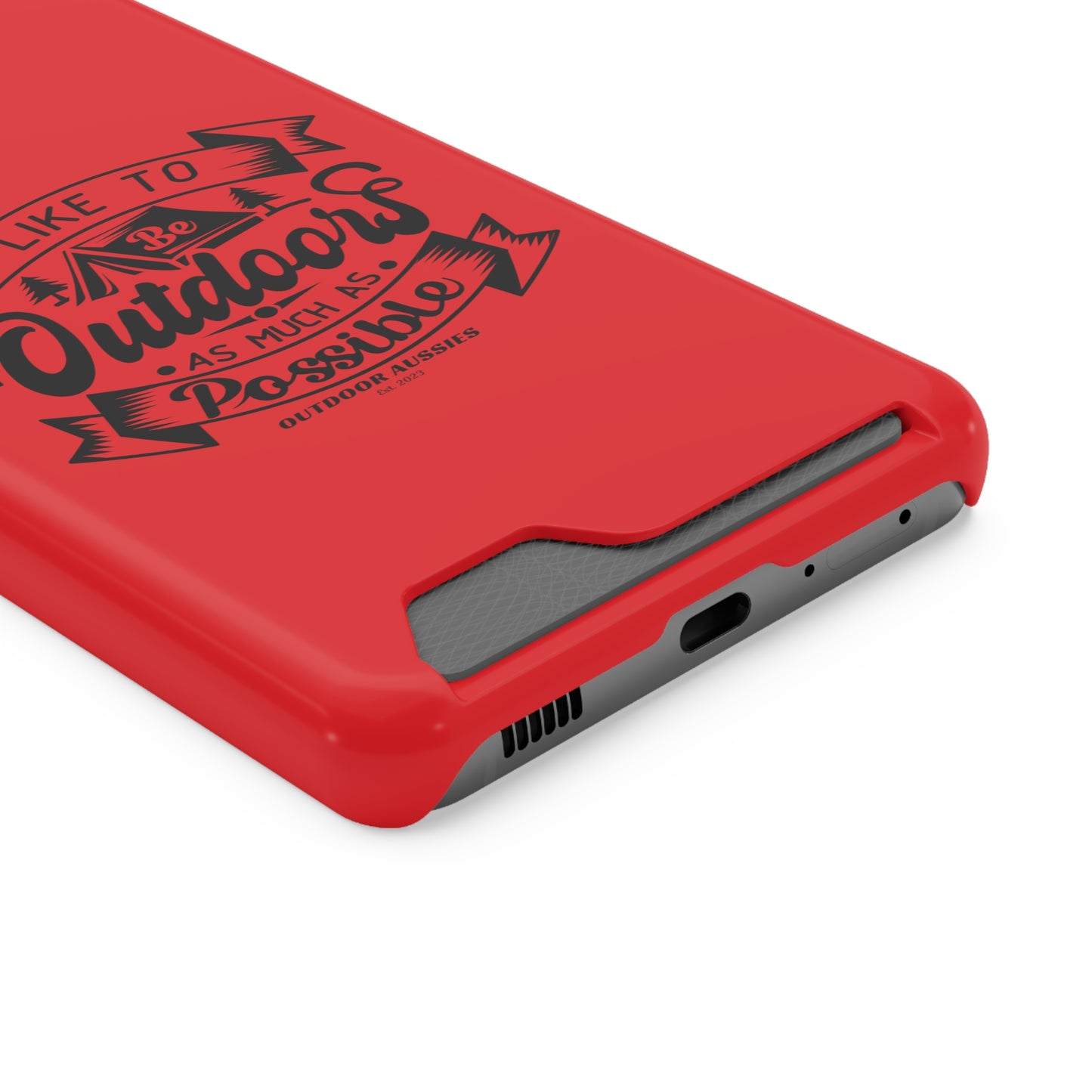 Outdoor Aussies Red Phone Case With Card Holder