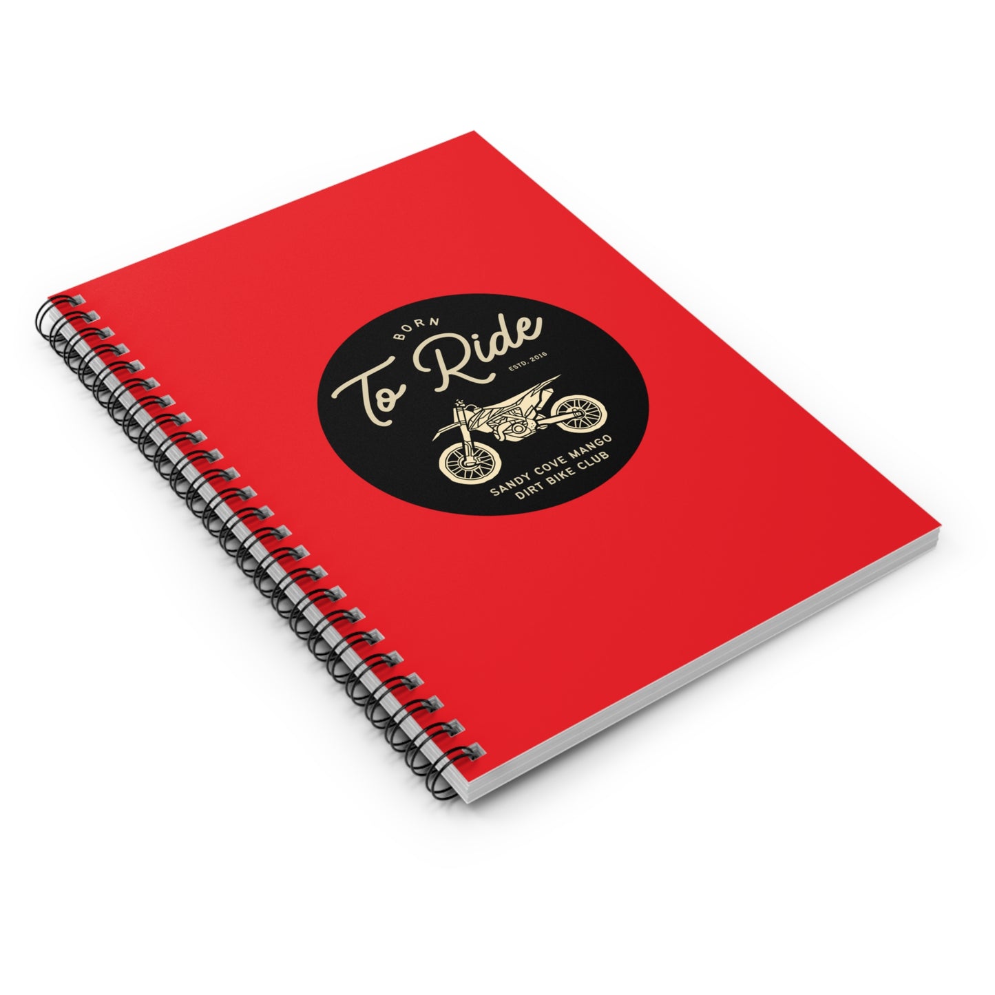 Sandy Cove Mango Born to Ride Dirt Bike Spiral Notebook - Ruled Line (Printed in USA)