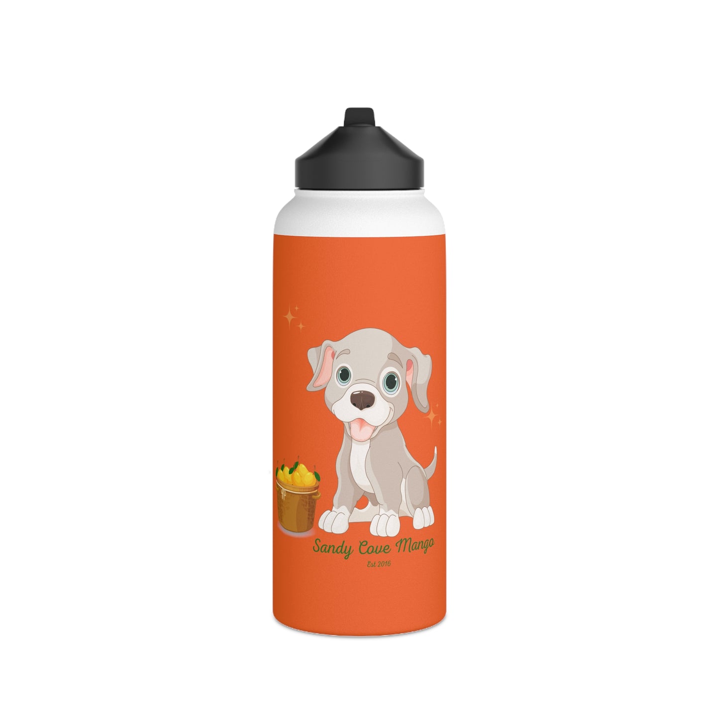 Sandy Cove's Delicious Mangoes Puppy Stainless Steel Water Bottle, Standard Lid