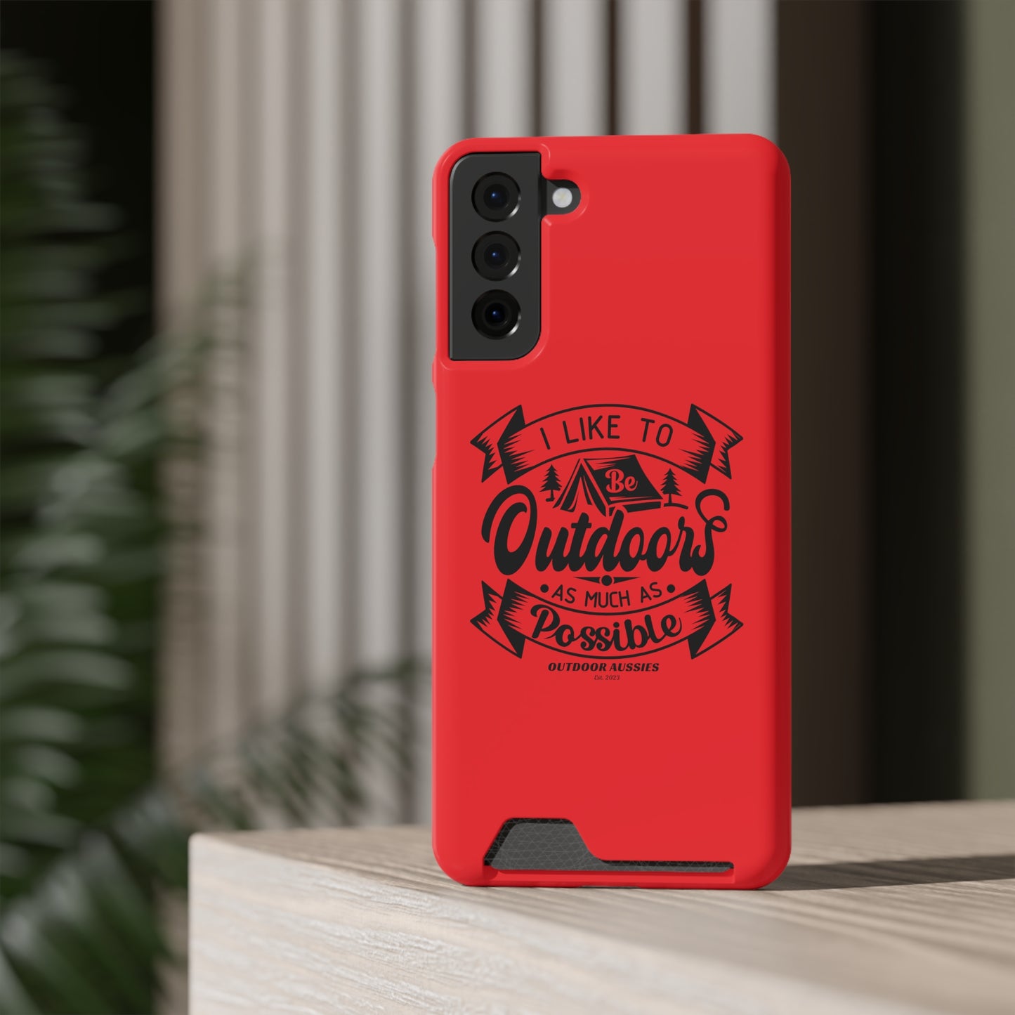 Outdoor Aussies Red Phone Case With Card Holder