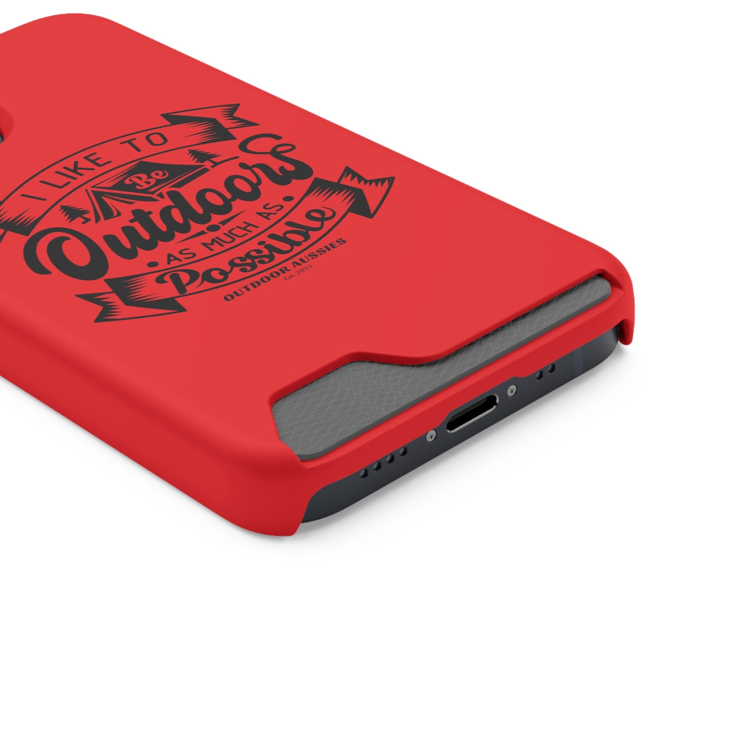 Outdoor Aussies Red Phone Case With Card Holder