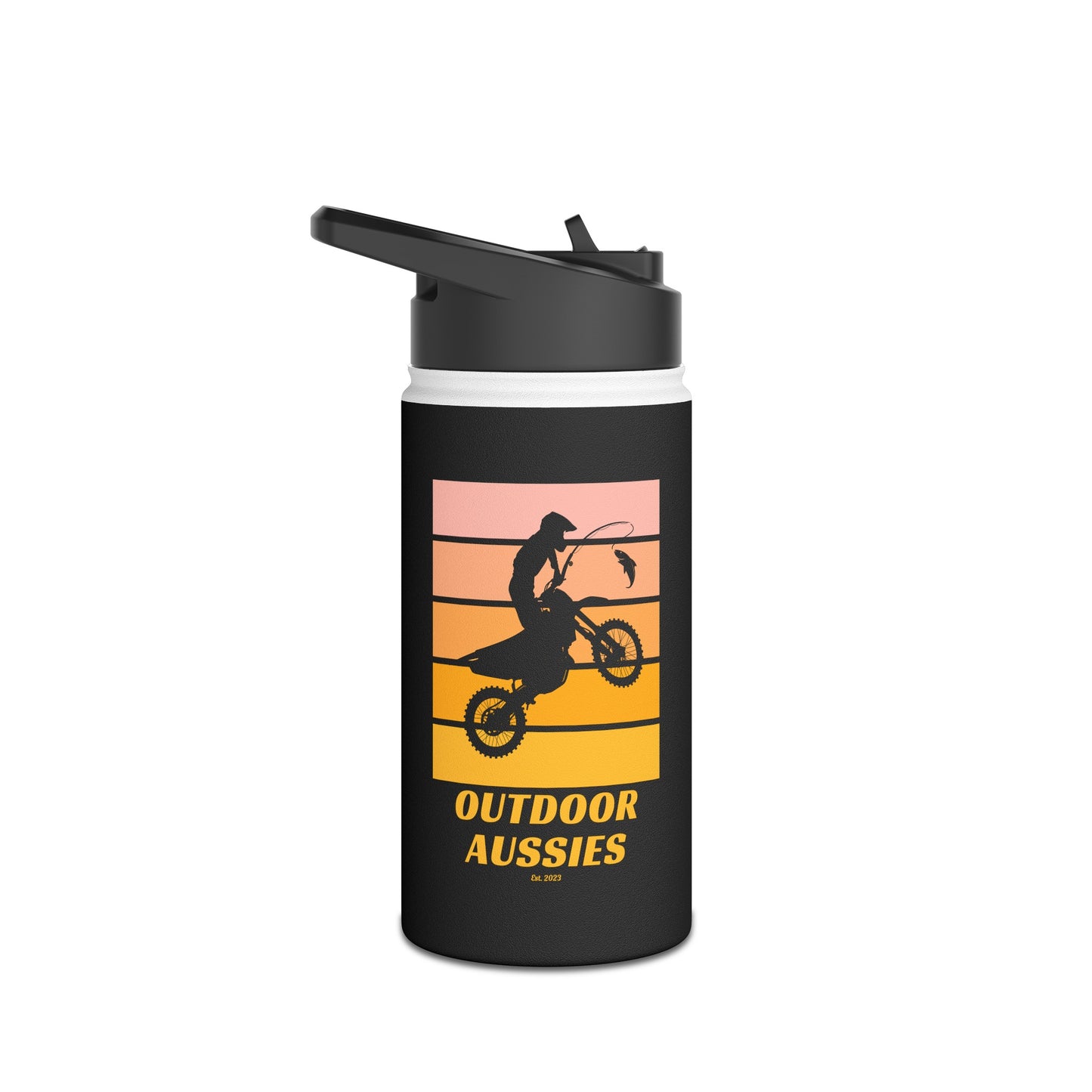 Outdoor Aussies Stainless Steel Water Bottle, Standard Lid