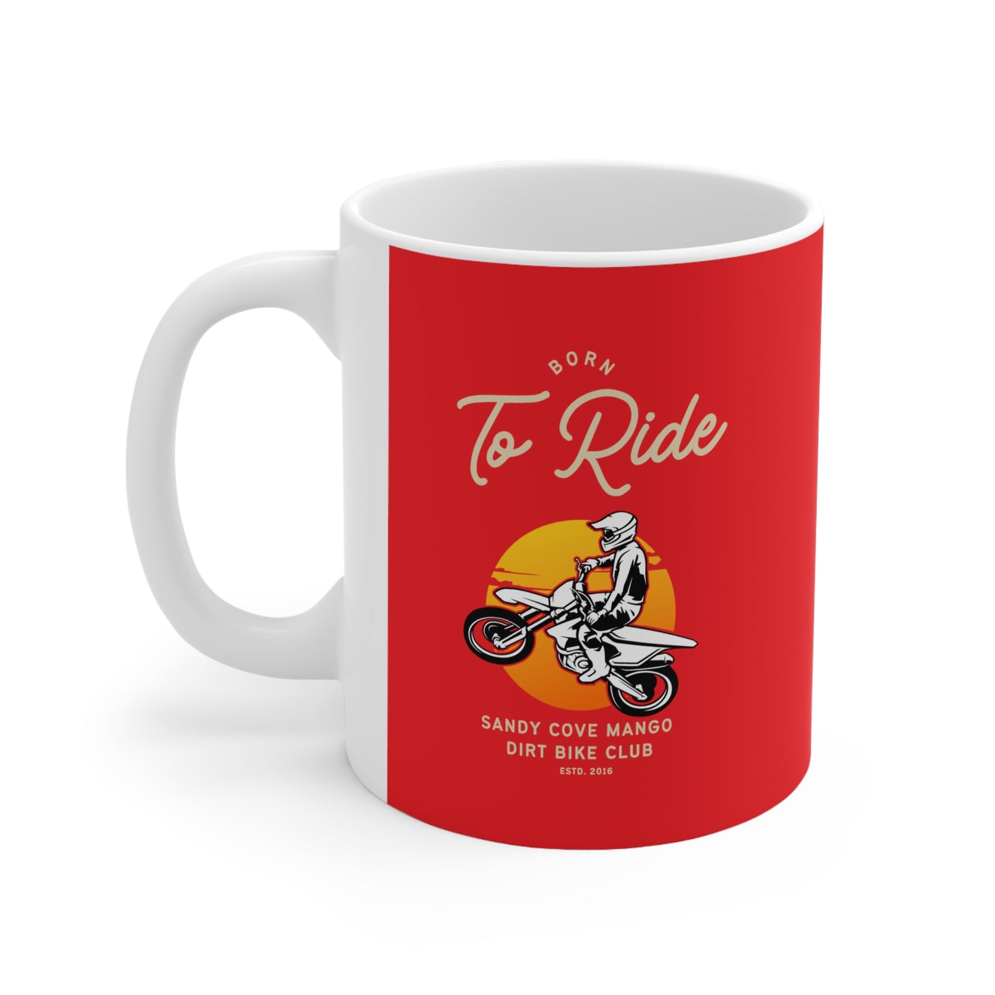 Sandy Cove MP Born to Ride Dirt Bike Ceramic Coffee Cups, 11oz, 15oz