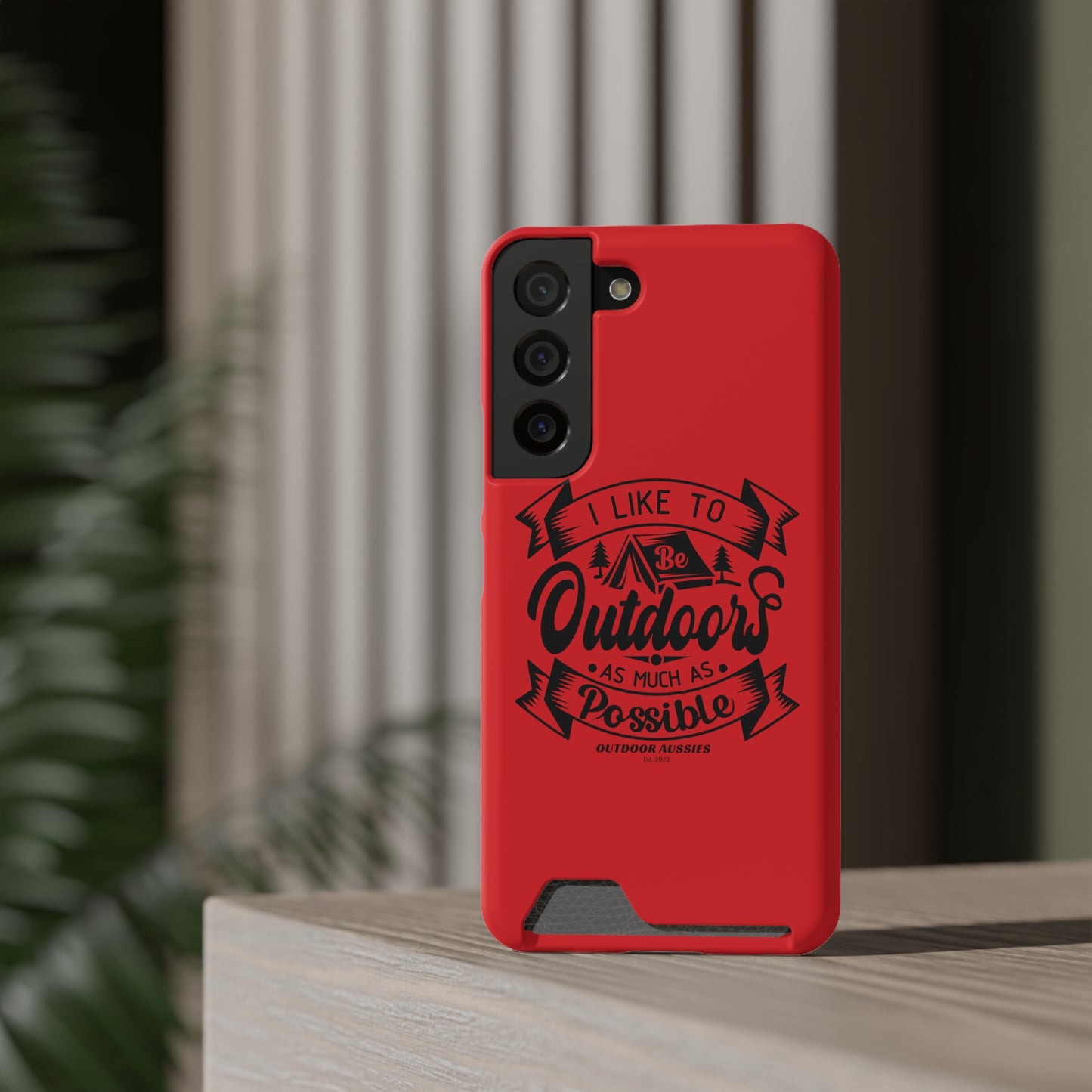 Outdoor Aussies Red Phone Case With Card Holder