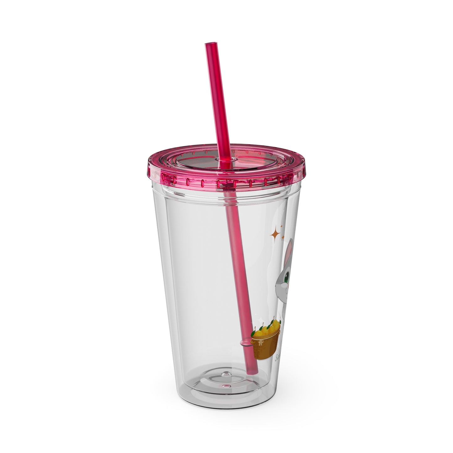 Sandy Cove's Delicious Mangoes Kitten Sunsplash Tumbler with Straw, 16oz (Printed in USA)