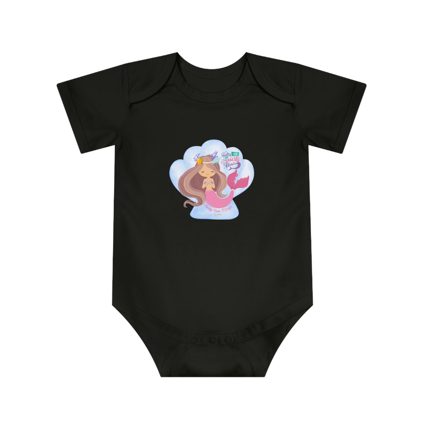 Sandy Cove Mango Salty Air Mermaid Baby Short Sleeve Bodysuit