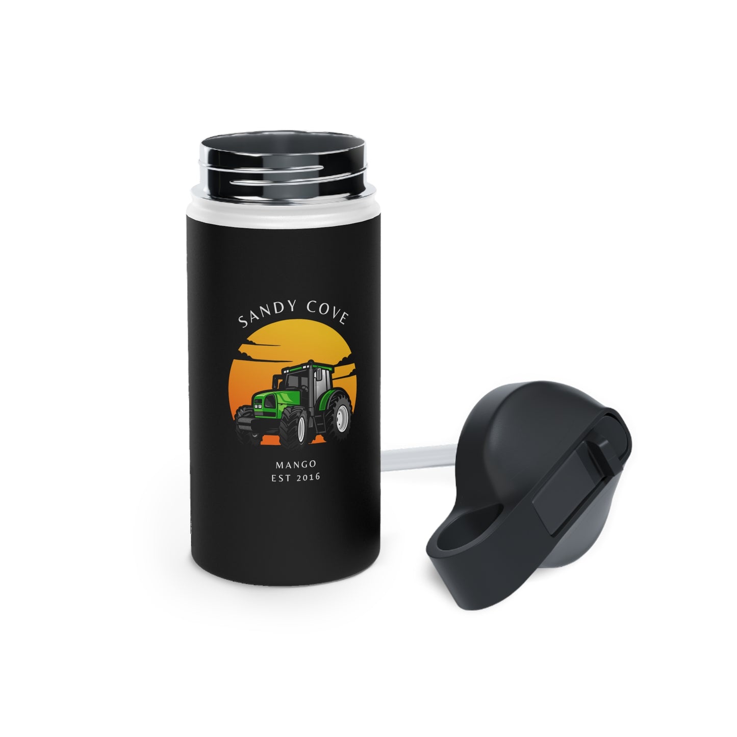 Sandy Cove Mango Tractor Stainless Steel Water Bottle, Standard Lid