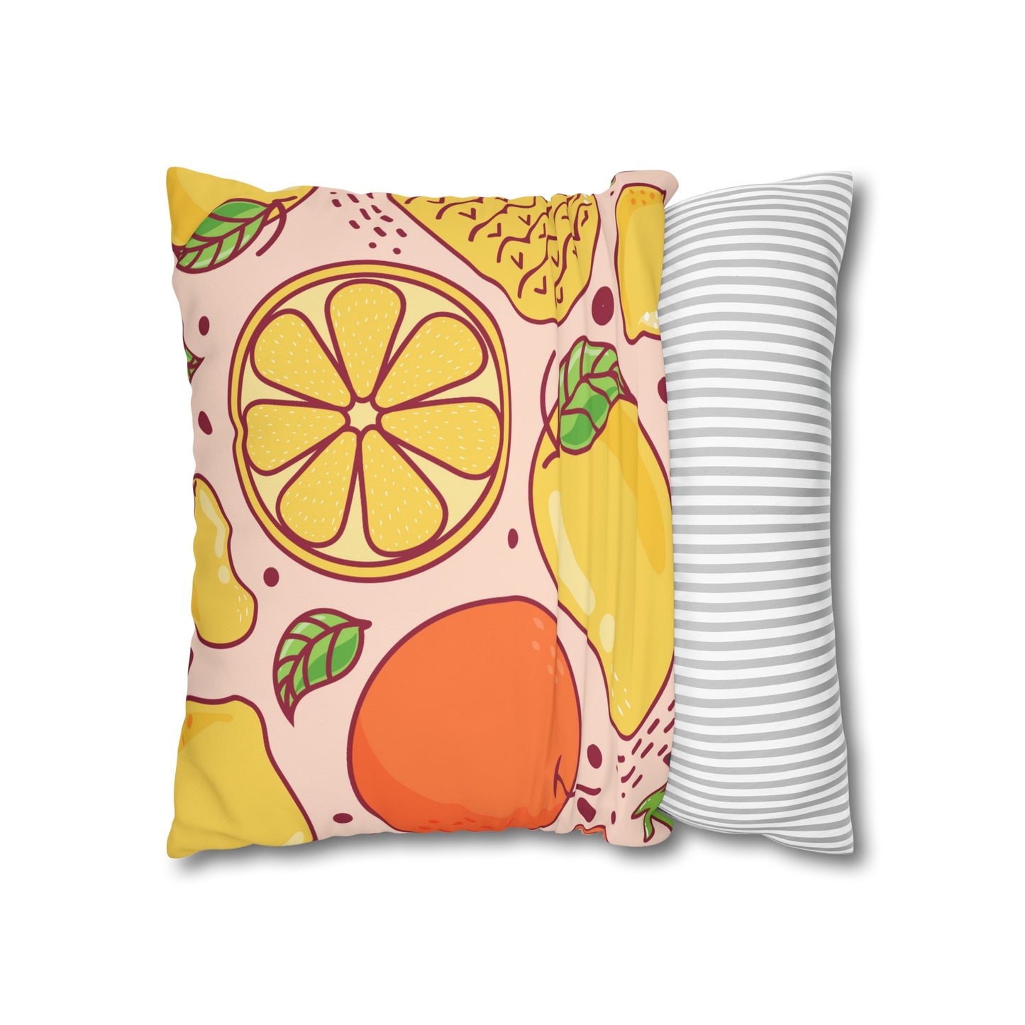 Sandy Cove Mango Tropical Fruit Square Poly Canvas Pillowcase