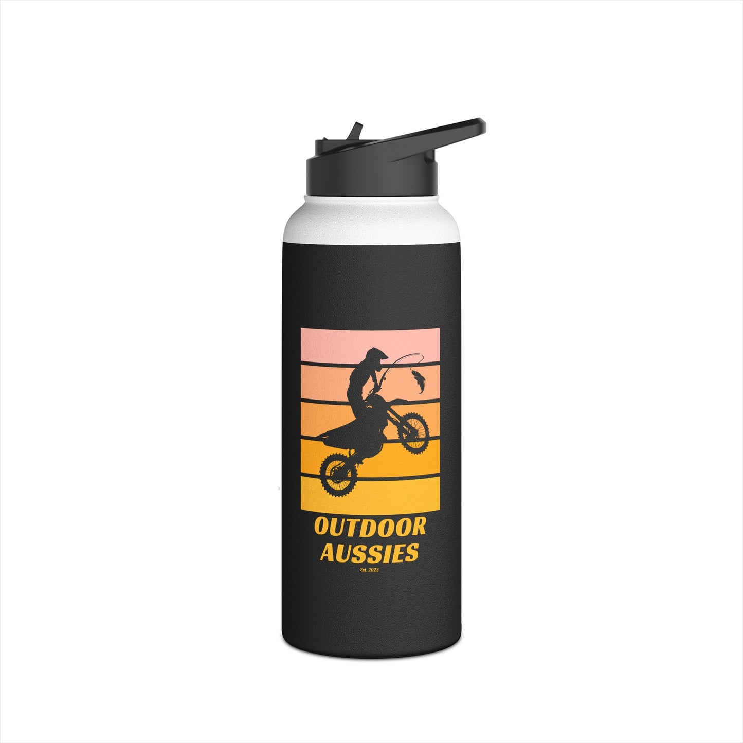 Outdoor Aussies Stainless Steel Water Bottle, Standard Lid