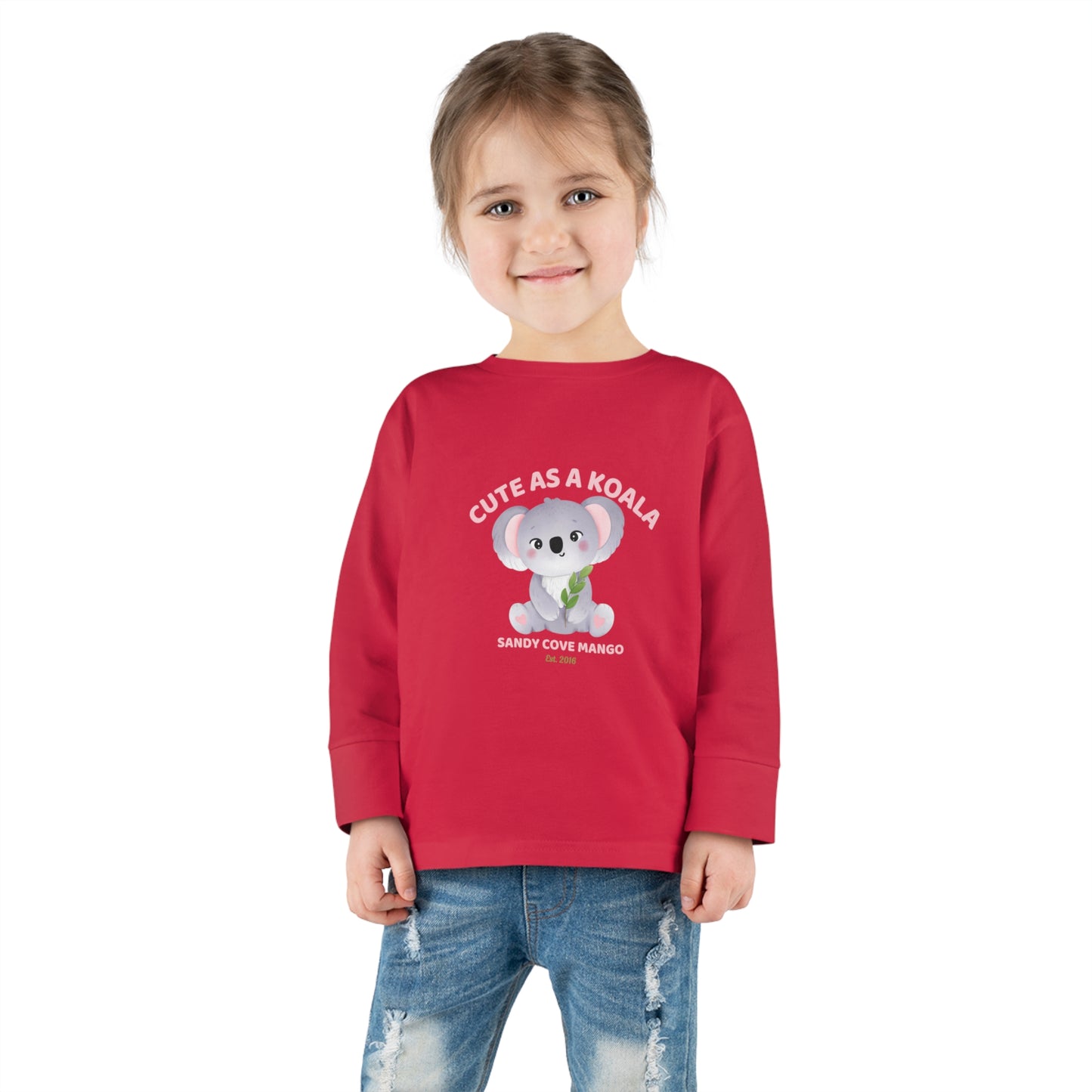 Sandy Cove Mango Cute as a Koala Toddler Long Sleeve Tee