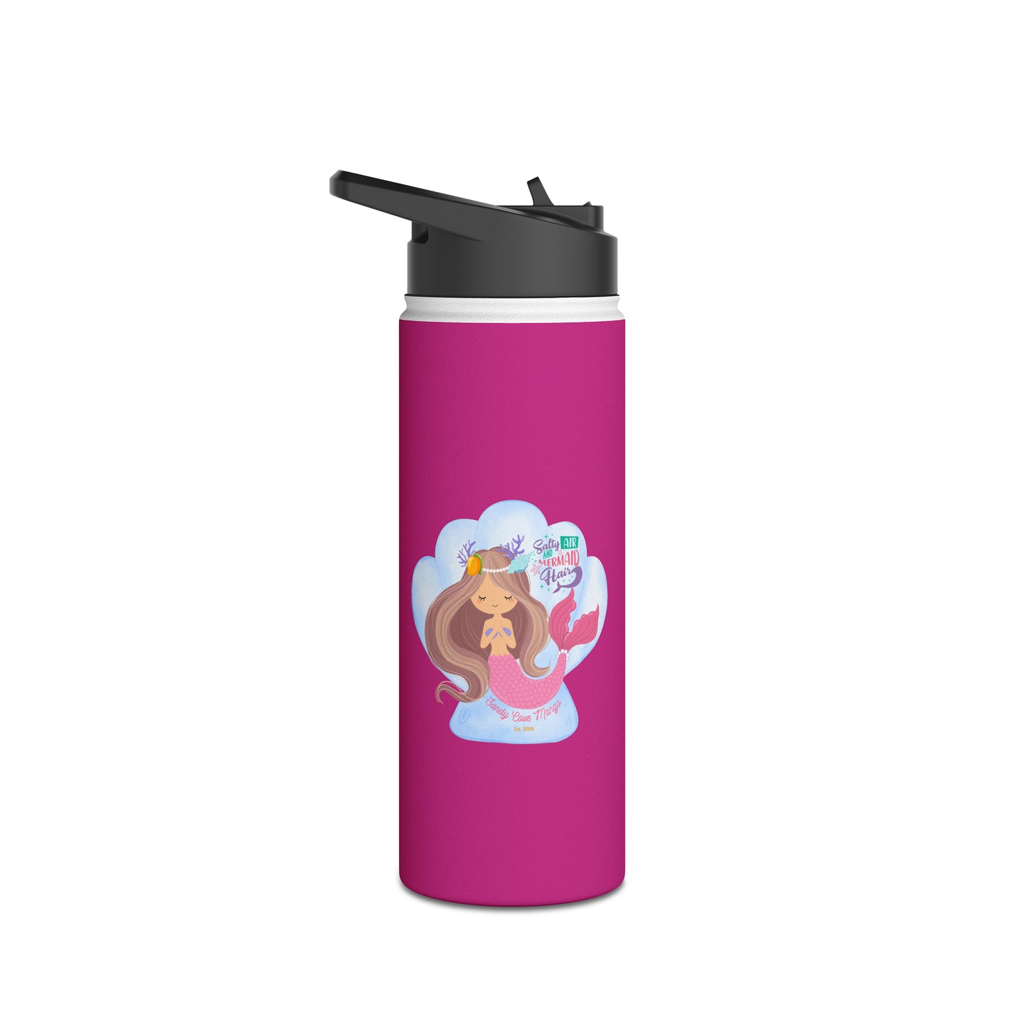 Sandy Cove Mango Salty Air Mermaid Stainless Steel Water Bottle, Standard Lid