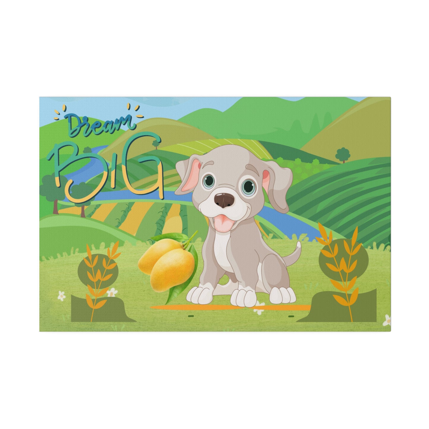 Sandy Cove's Delicious Mangoes Dream Big Puppy Matte Canvas, Stretched, 0.75"