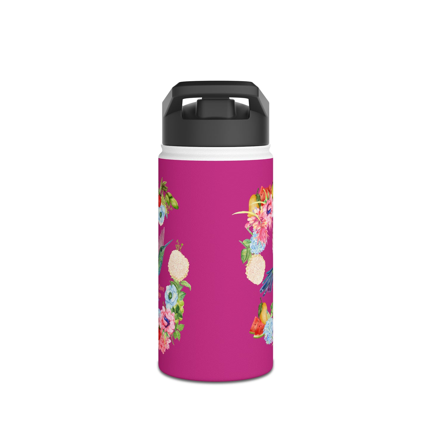 Sandy Cove Mango Birds and Blossoms Stainless Steel Water Bottle, Standard Lid