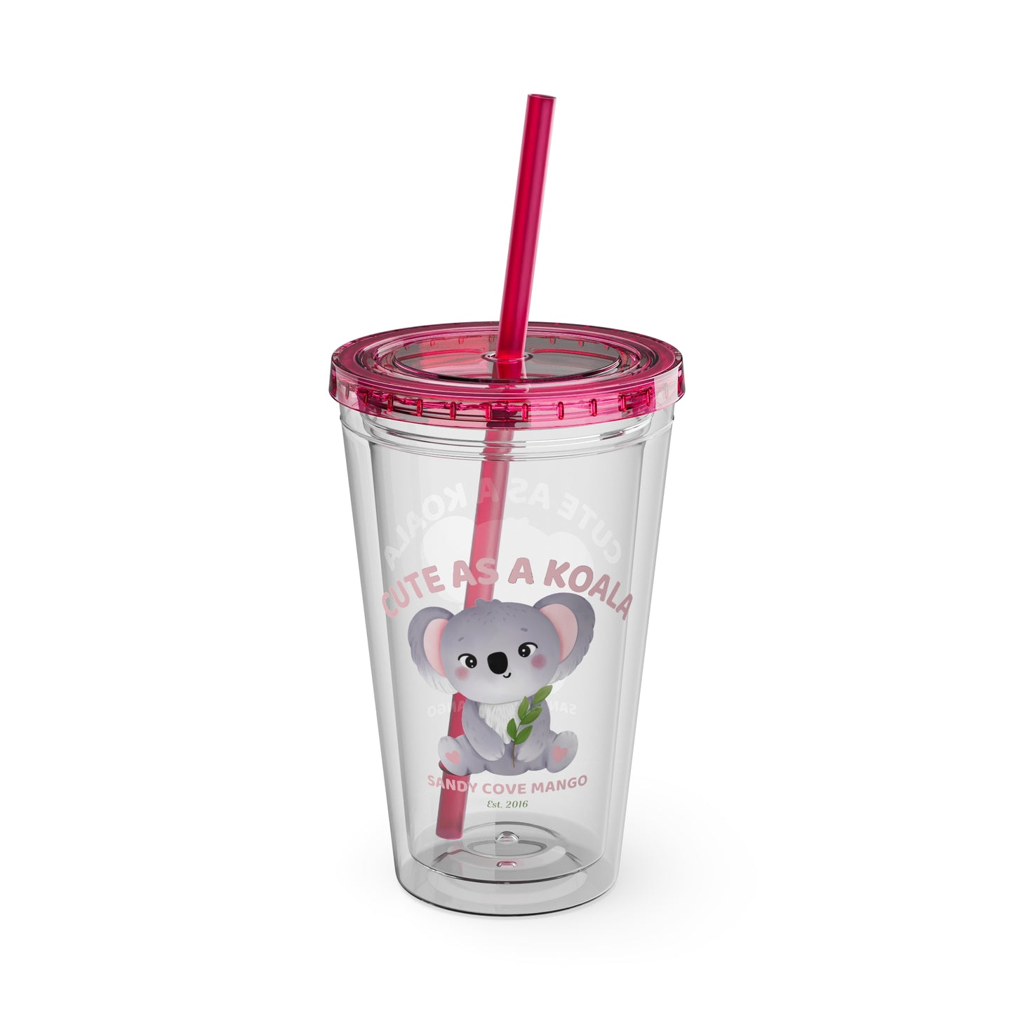 Sandy Cove Mango Cute as a Koala Sunsplash Tumbler with Straw, 16oz