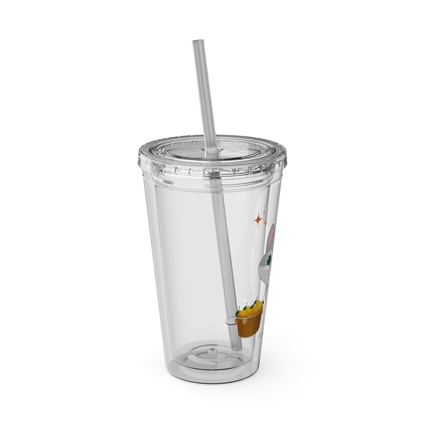 Sandy Cove's Delicious Mangoes Kitten Sunsplash Tumbler with Straw, 16oz (Printed in USA)