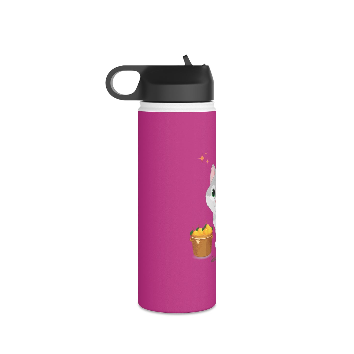 Sandy Cove's Delicious Mangoes Kitten Stainless Steel Water Bottle, Standard Lid