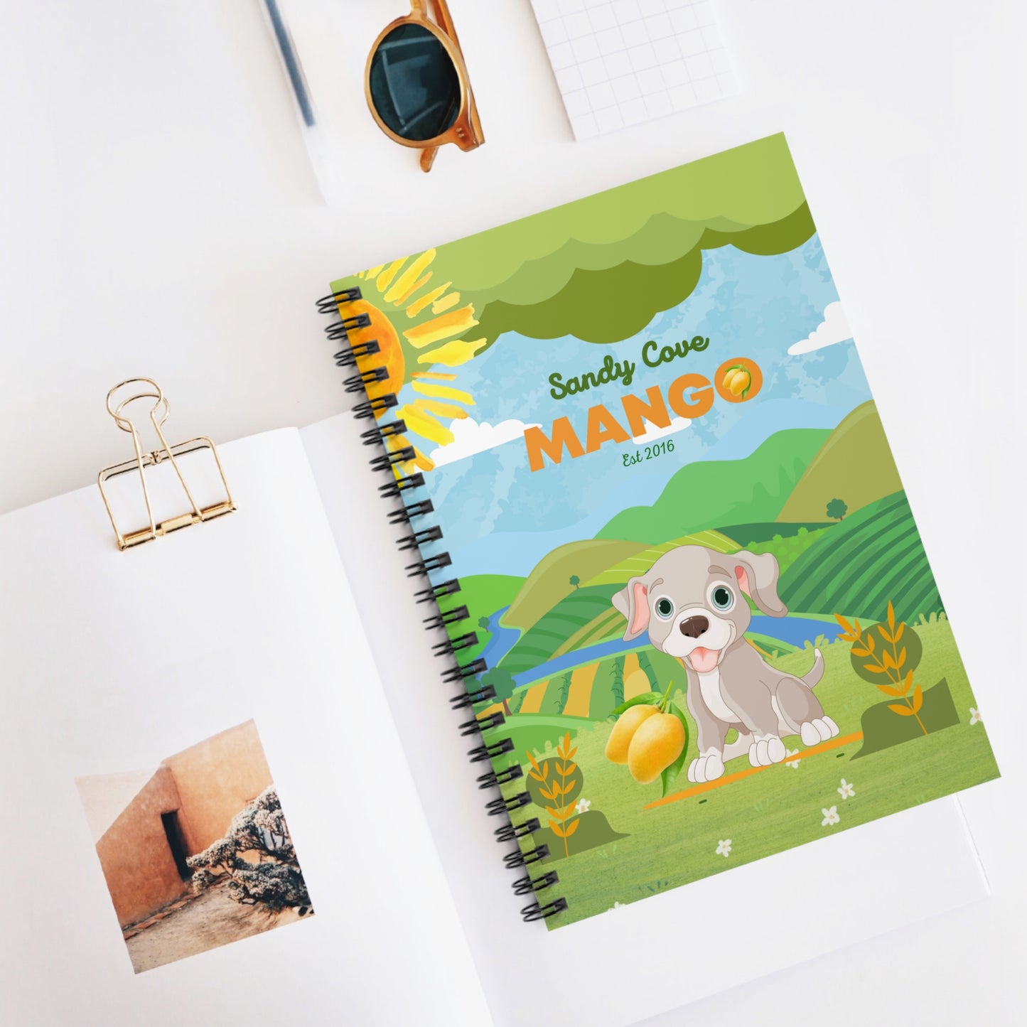 Sandy Cove's Delicious Mangoes Puppy Spiral Notebook - Ruled Line (Printed in USA)