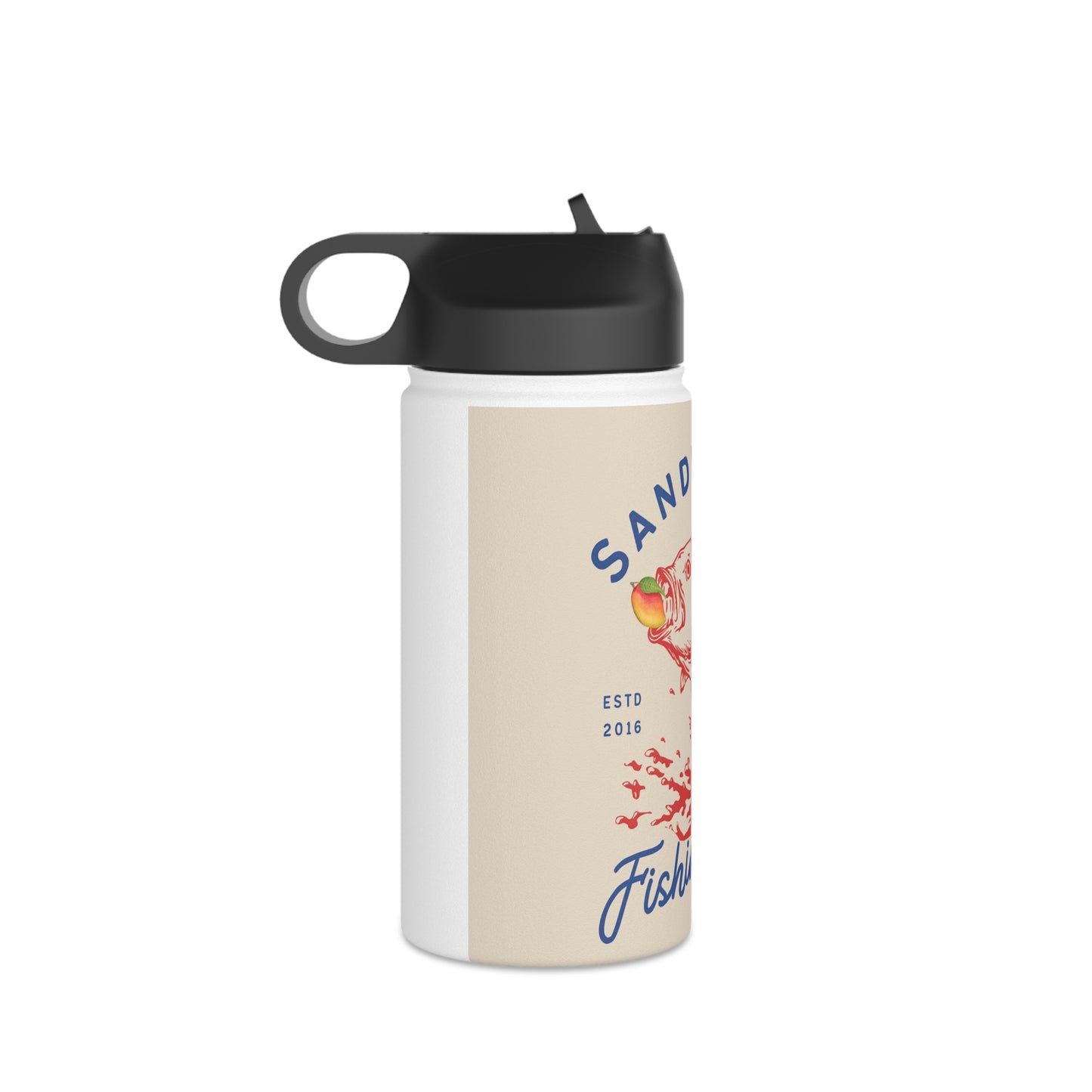 Sandy Cove MP Fishing Club Stainless Steel Water Bottle, Standard Lid