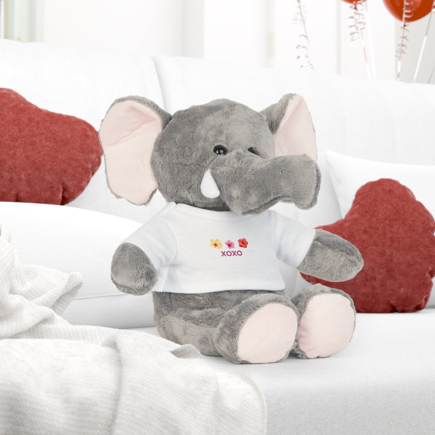 Valentines Day Hibiscus XOXO Plush Toy with T-Shirt