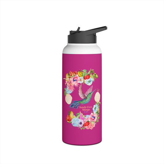 Sandy Cove Mango Birds and Blossoms Stainless Steel Water Bottle, Standard Lid