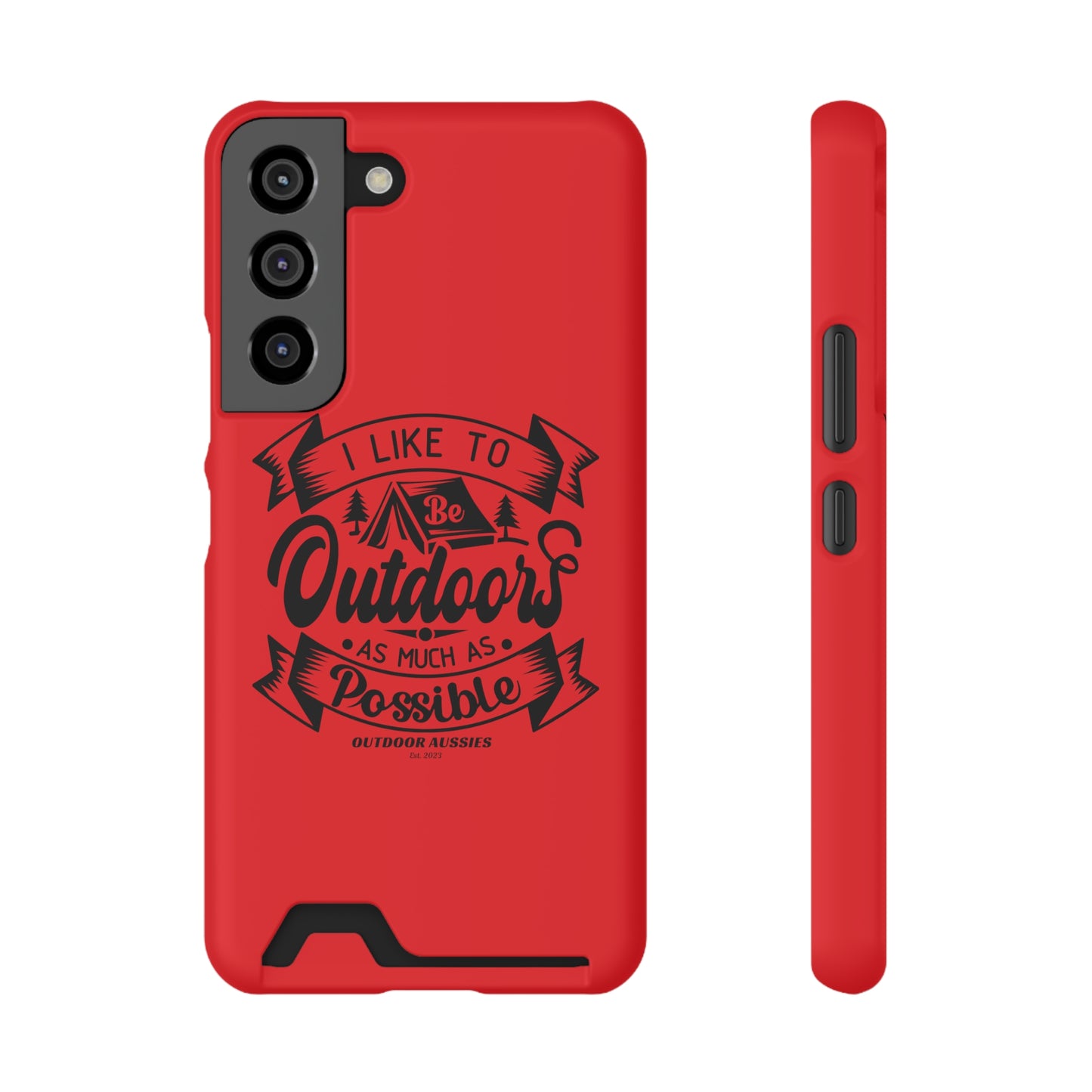 Outdoor Aussies Red Phone Case With Card Holder