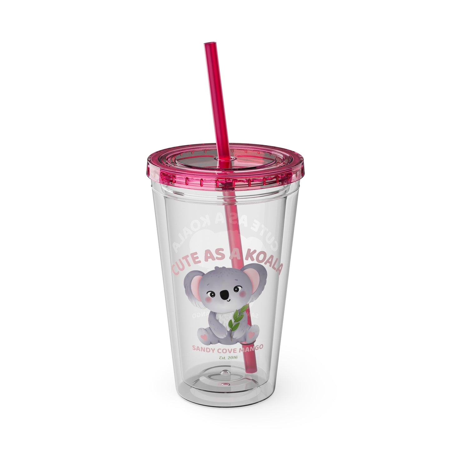 Sandy Cove Mango Cute as a Koala Sunsplash Tumbler with Straw, 16oz