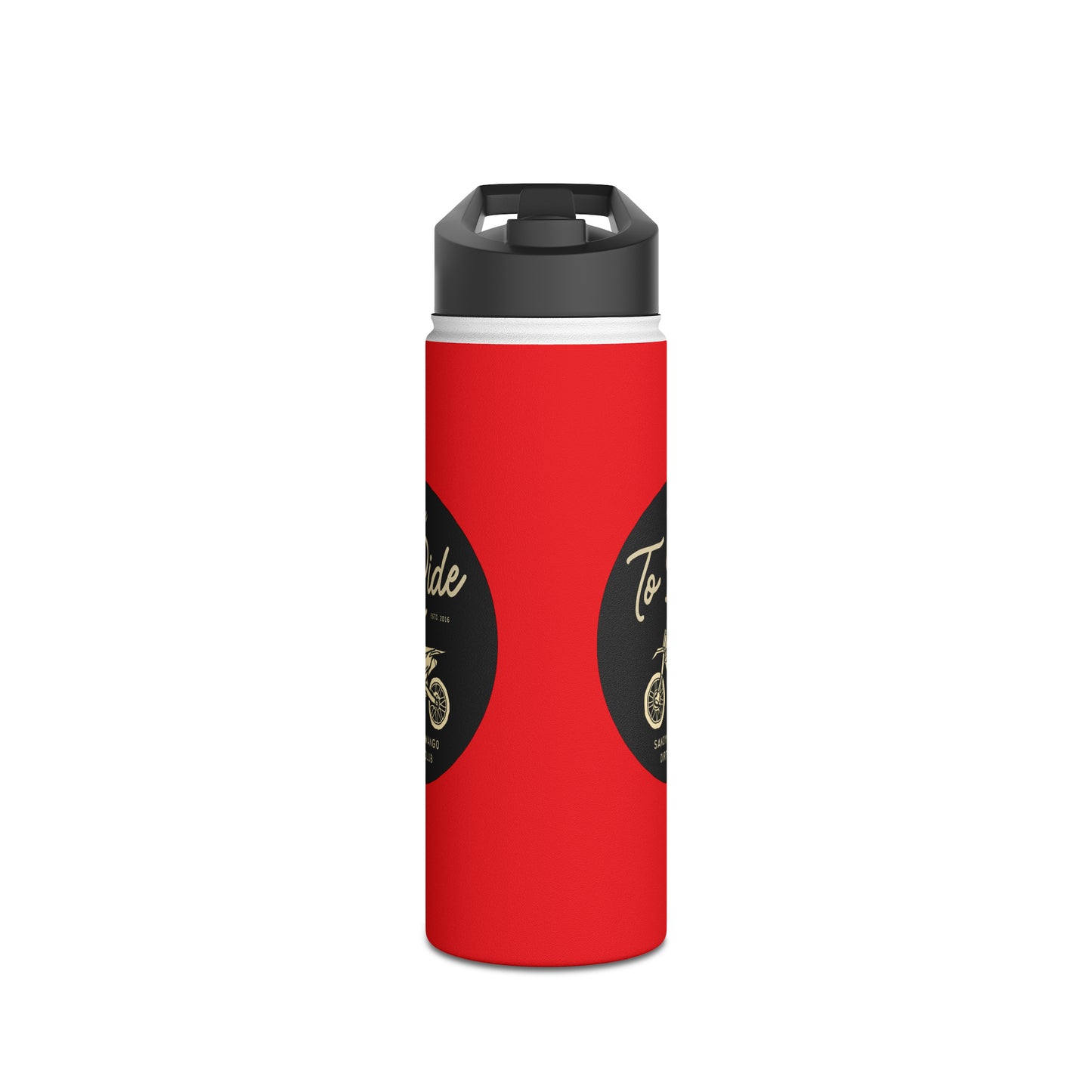 Sandy Cove Mango Born to Ride Red Stainless Steel Water Bottle, Standard Lid