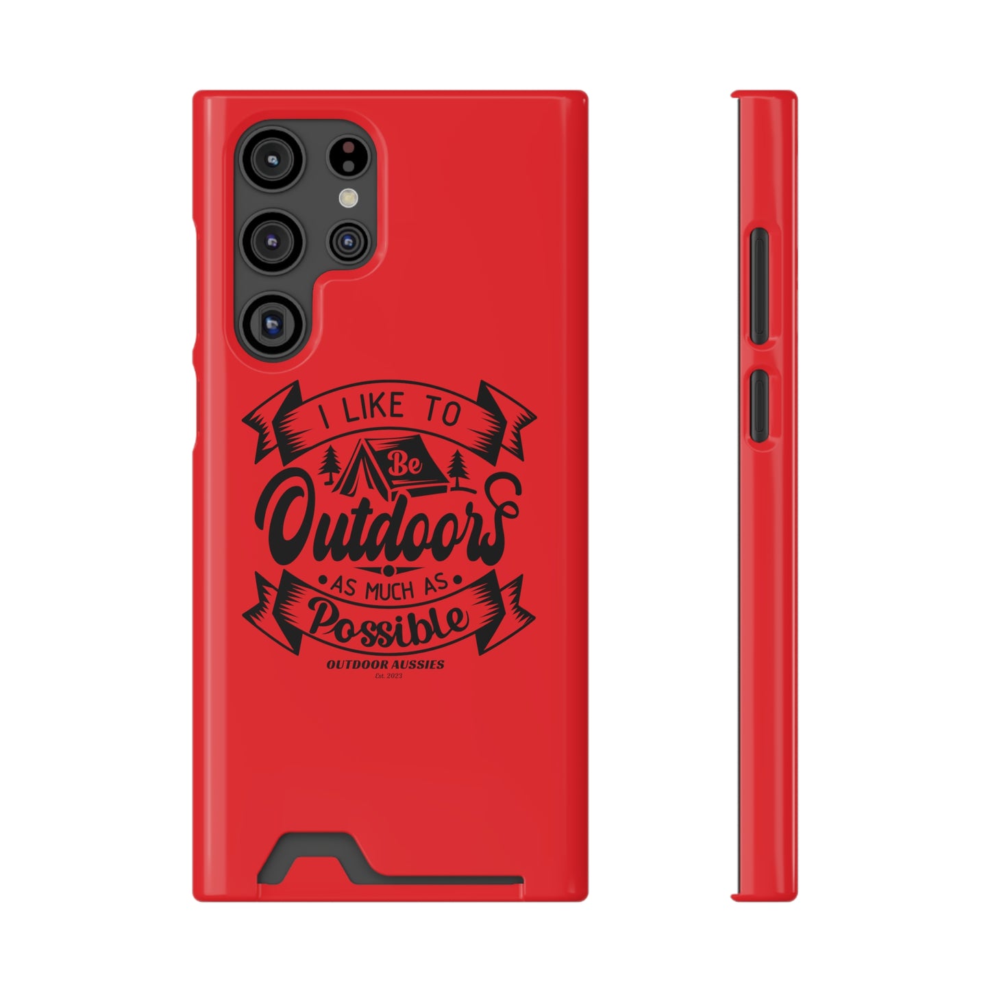 Outdoor Aussies Red Phone Case With Card Holder