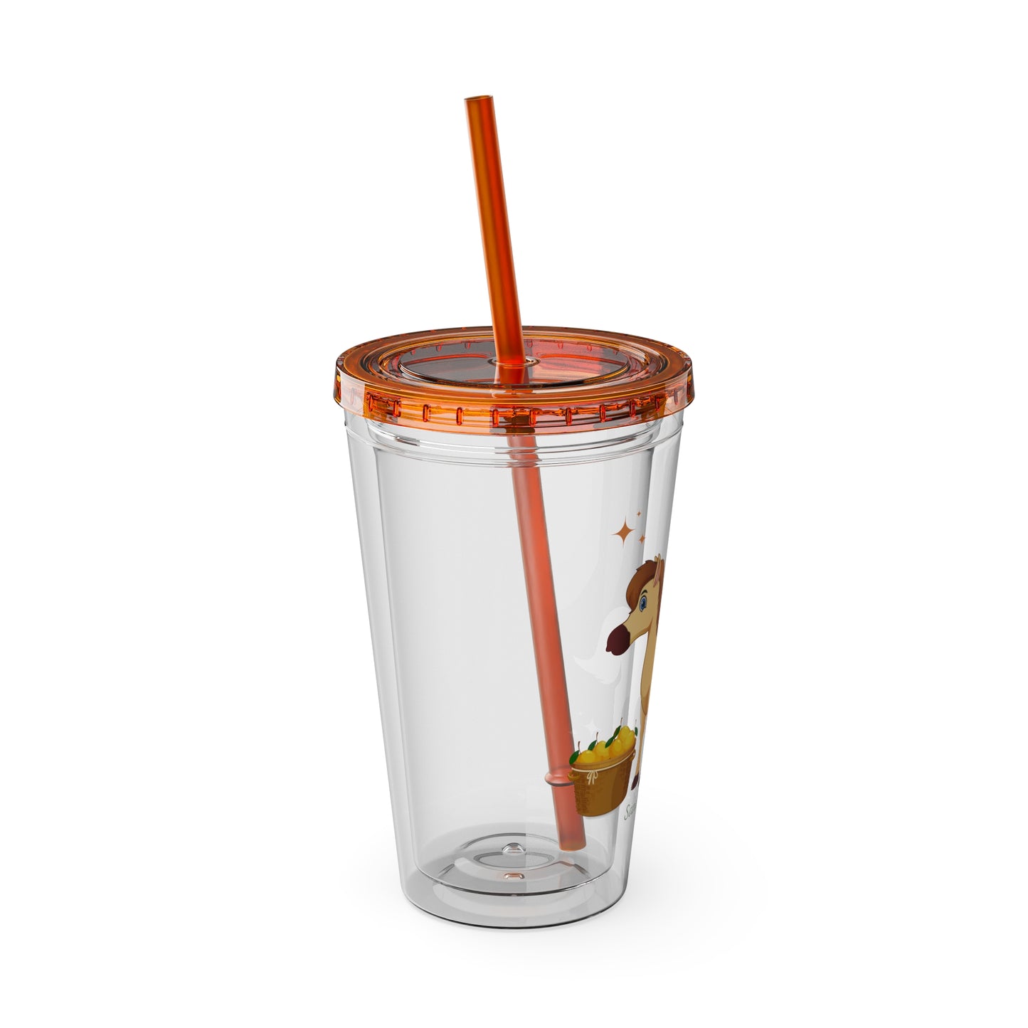 Sandy Cove's Delicious Mangoes Foal Sunsplash Tumbler with Straw, 16oz (Printed in USA)