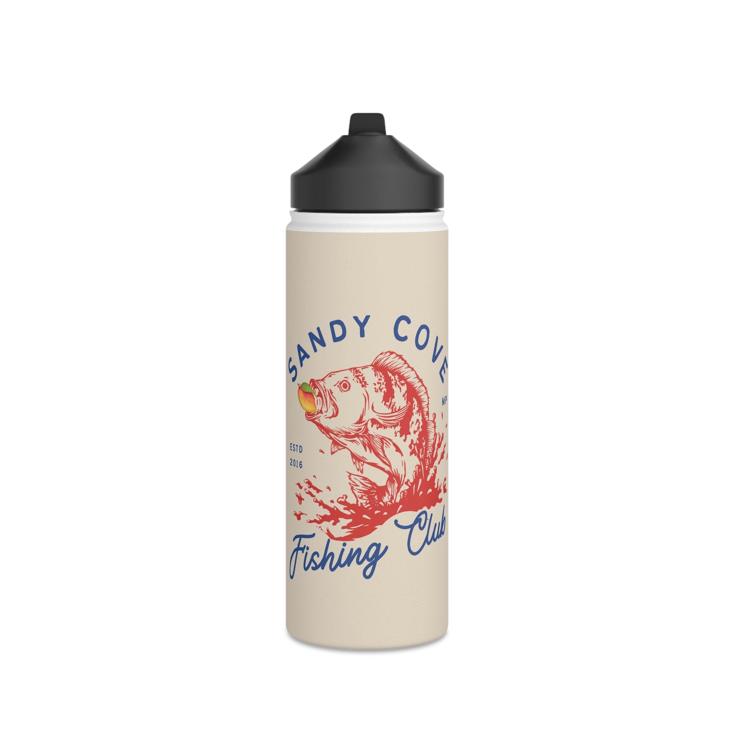 Sandy Cove MP Fishing Club Stainless Steel Water Bottle, Standard Lid