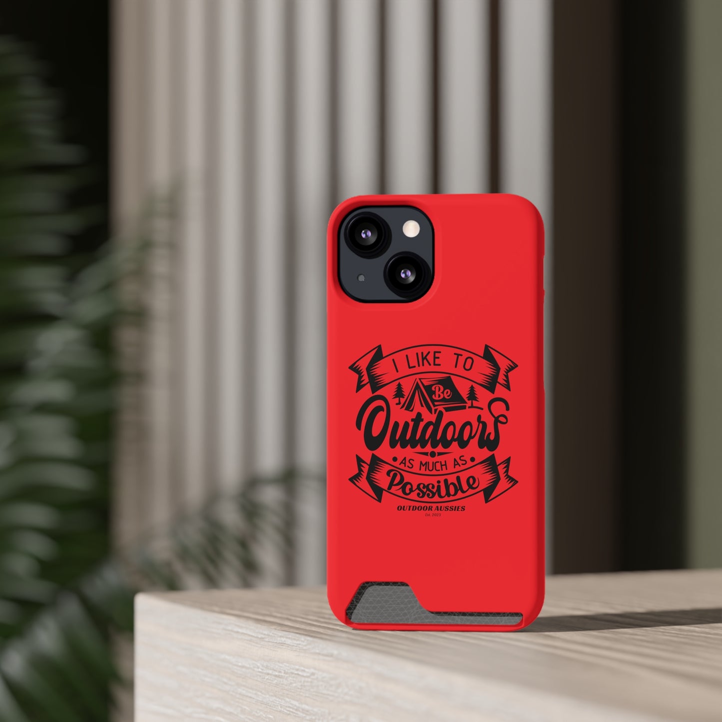 Outdoor Aussies Red Phone Case With Card Holder