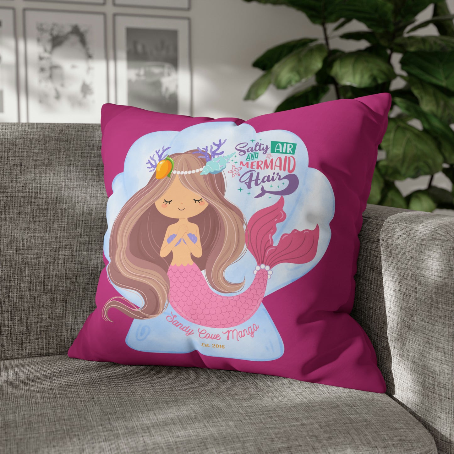 Sandy Cove Mango Salty Air Mermaid Pillowcase