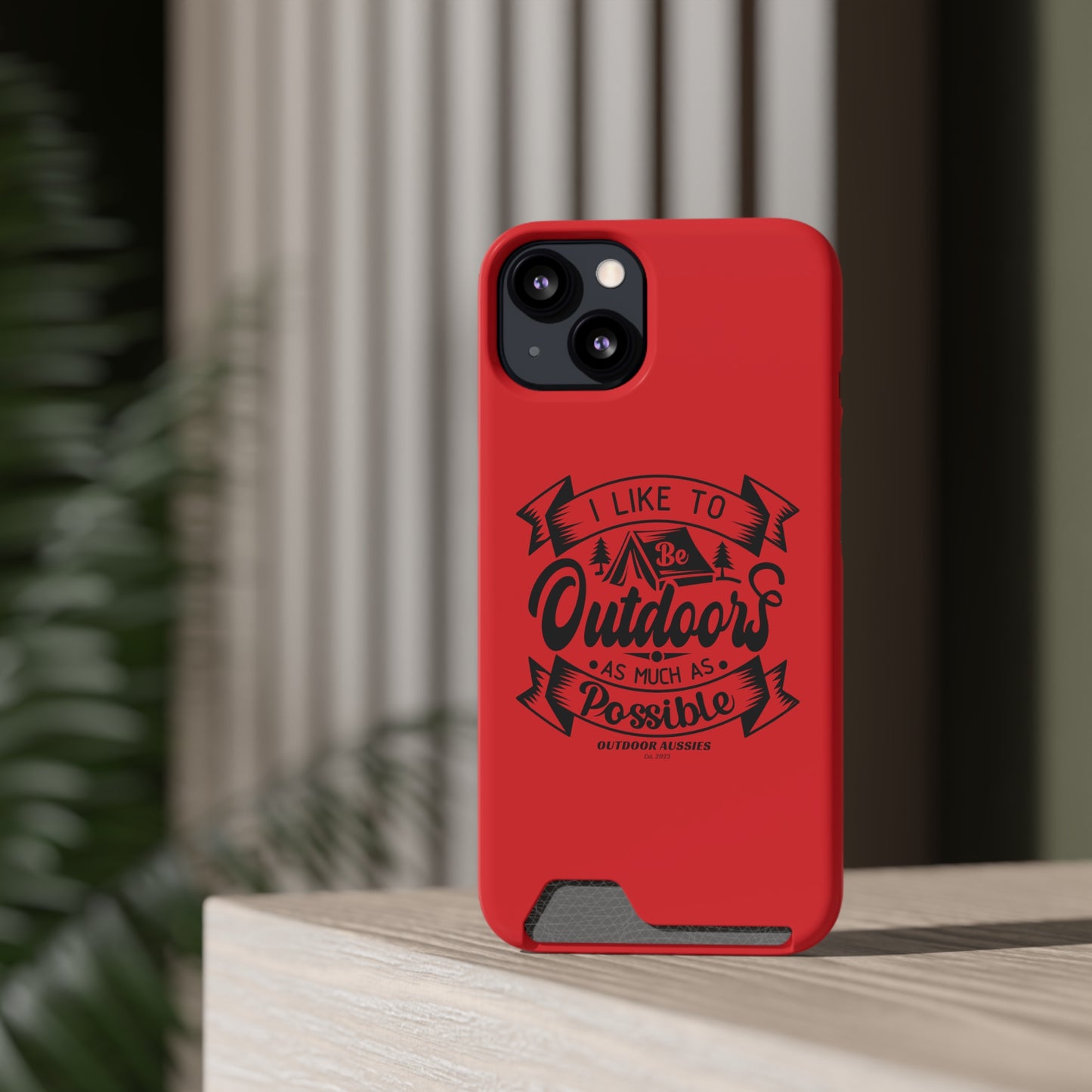 Outdoor Aussies Red Phone Case With Card Holder