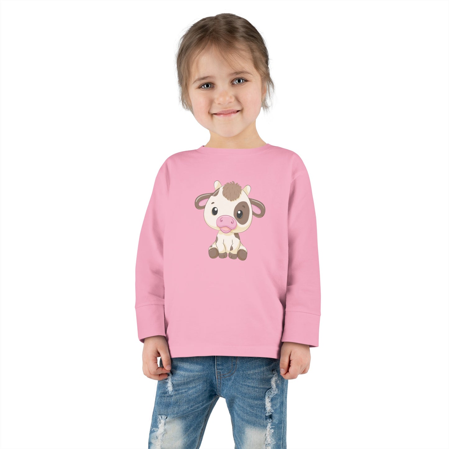 Sandy Cove Mango Cute Cow Toddler Long Sleeve Tee (available in USA only)