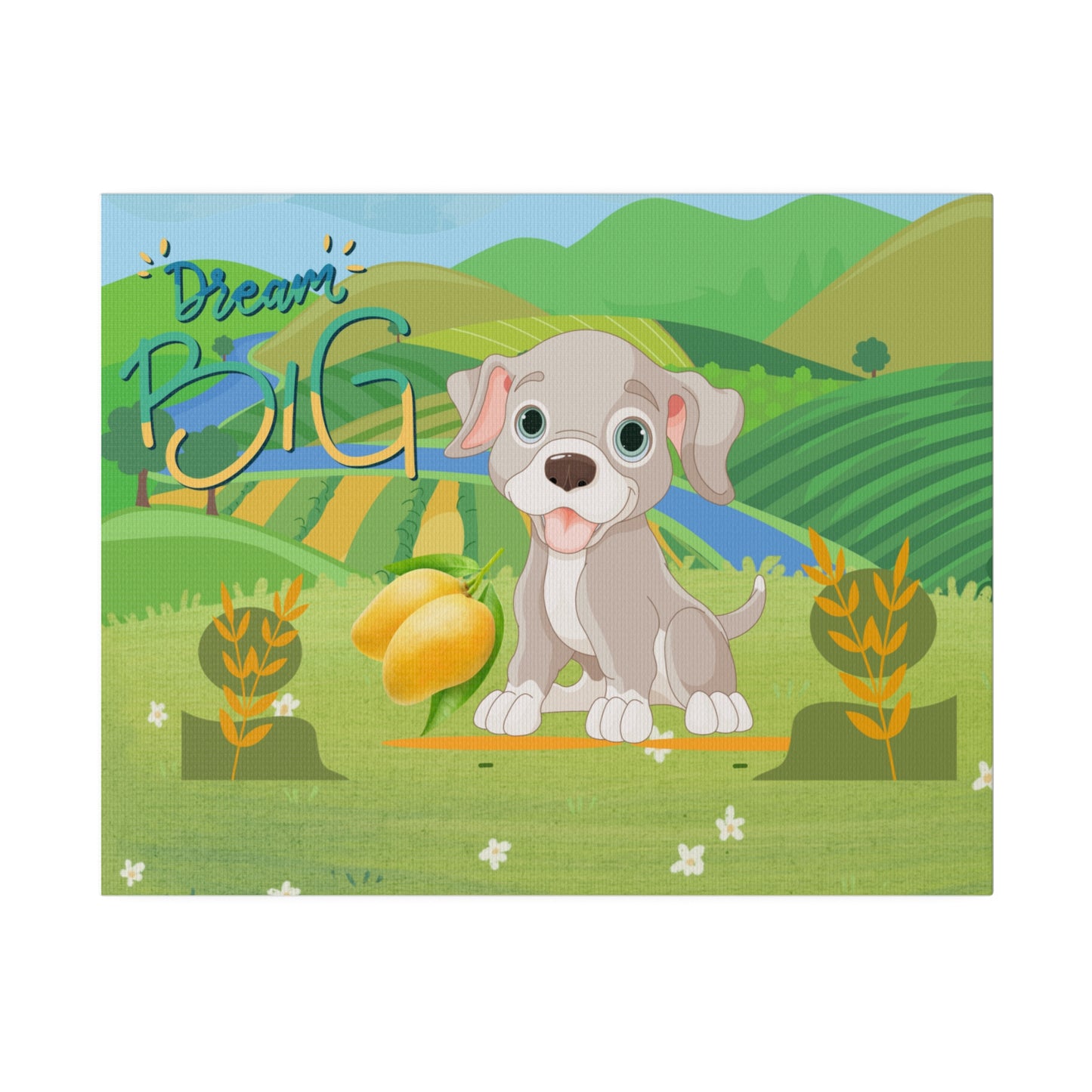 Sandy Cove's Delicious Mangoes Dream Big Puppy Matte Canvas, Stretched, 0.75"